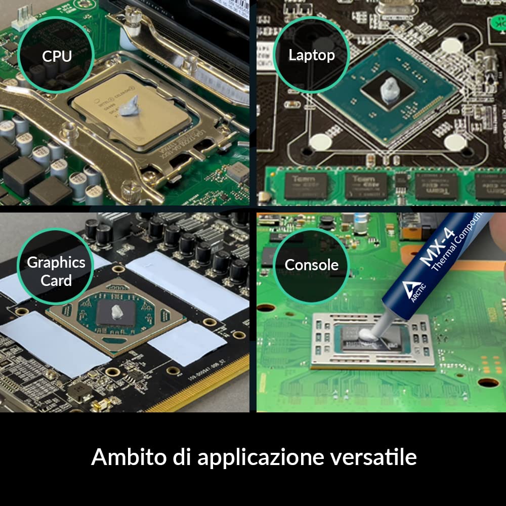 ARCTIC MX-4 (20 g) Premium Performance Pasta Termica CPU CPUper tutti i processori (CPU, GPU - PC, PS4,), conducibilità termica molto alta, lunga durabilità, thermal paste, non conduttiva