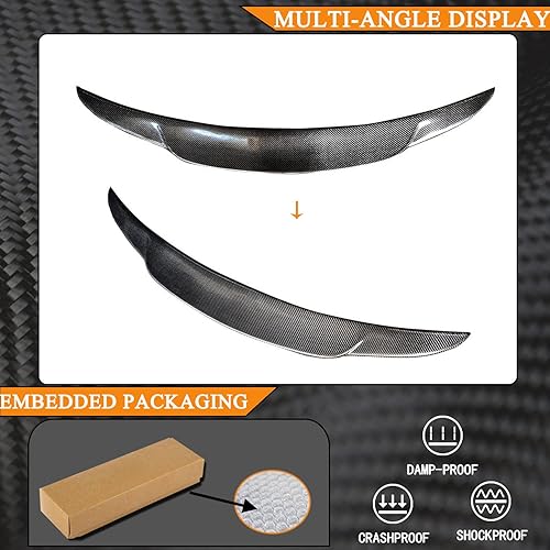 Miniatura 6 de Alerón de maletero de fibra de carbono para Jaguar XF XFL Sedan 2016-2019 CF tapa trasera de maletero alerón ala labio