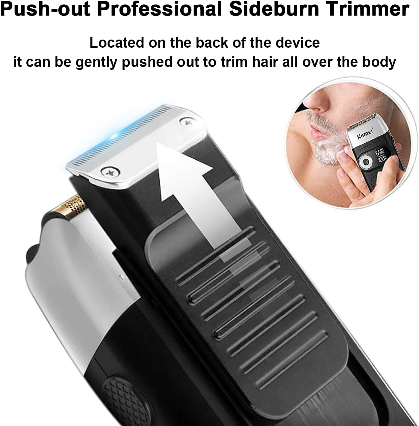 KEMEI Razor Barber for Men,Electric Razor Rechargeable with Beard Trimmer,Cordless Lithium Titanium Razor with Travel Case