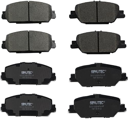 Miniatura 9 de SIPAUTEC -D1374 D905 Pastillas de freno de cerámica delanteras y traseras de repuesto para Nissan Rogue 2008 2009 2010 2011 2012 2013