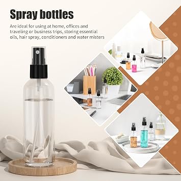 EPHECH 3.4oz/100ml Small Spray Bottles, 50PCS Travel Plastic Spray Bottles
