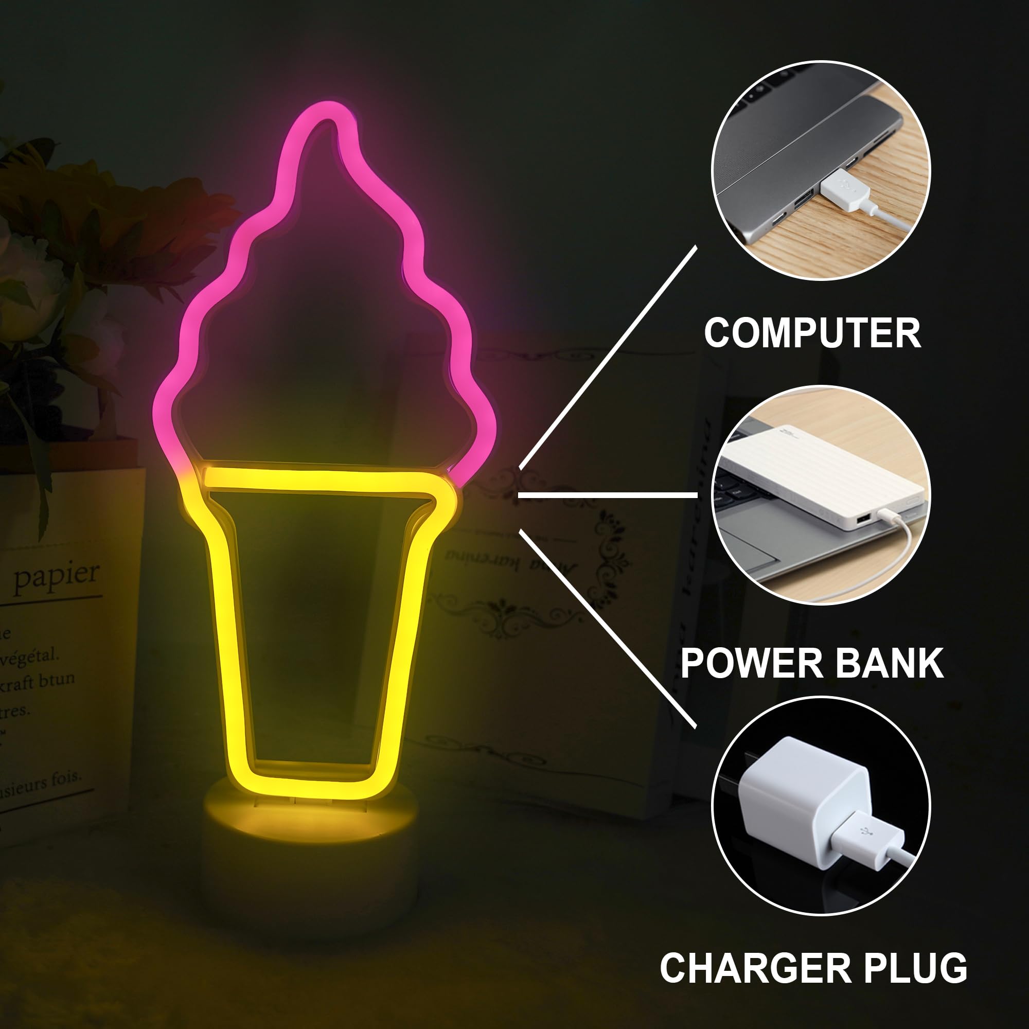 Insegna Al Neon LED “It’s Ice Cream Time” – Luce Decorativa Per Gelaterie E Casa