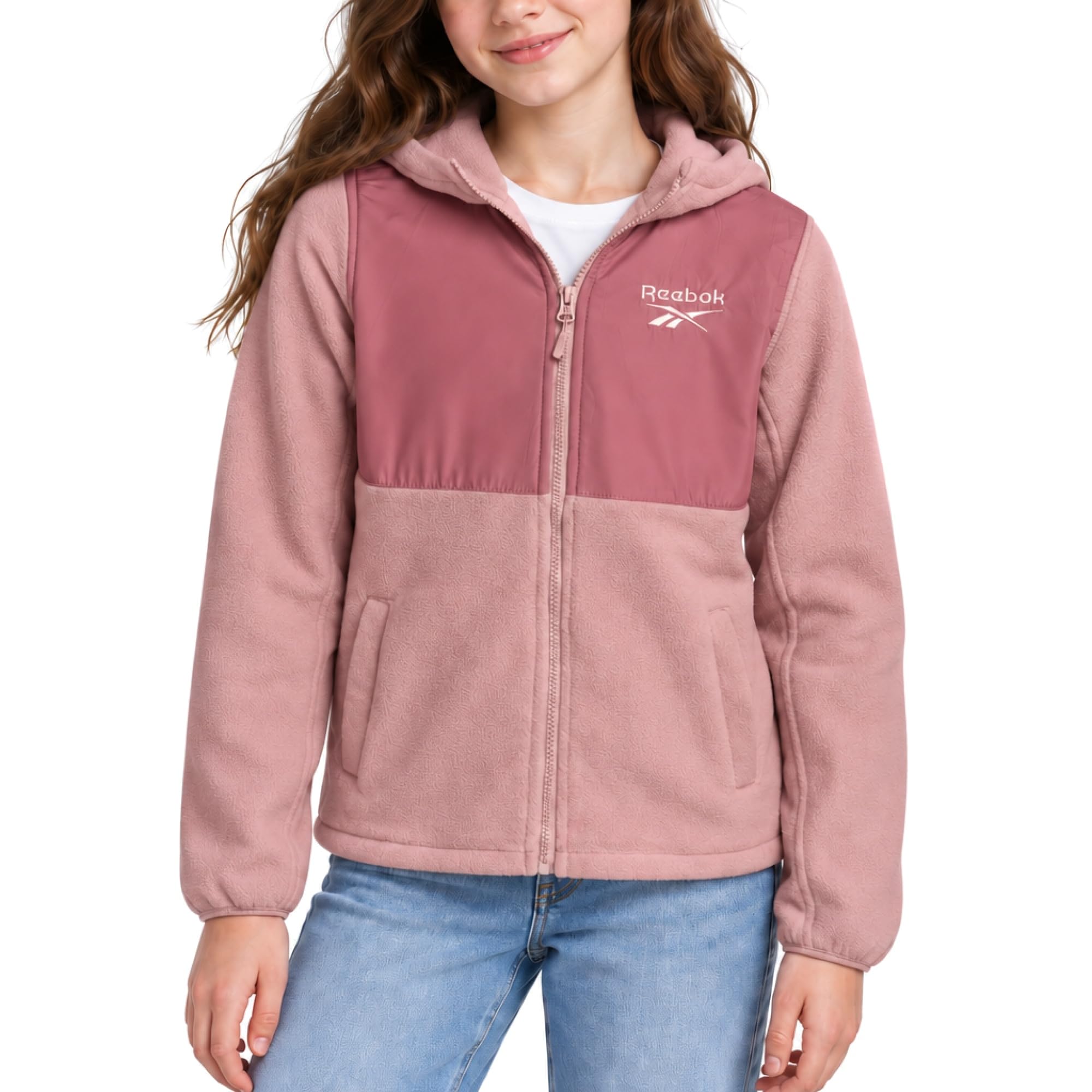 Girls Polar Fleece Jacket - Kids Lightweight Zip Up Hoodie for Fall