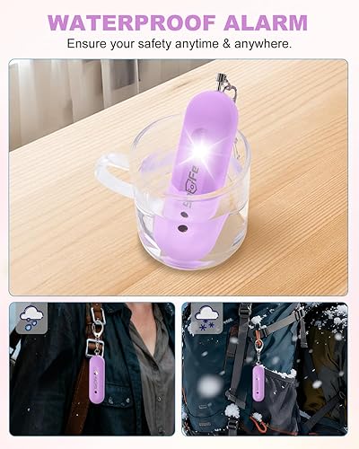 Miniatura 3 de Alarma de seguridad personal para mujeres, impermeable, recargable, 140 dB, llavero de alarma de seguridad de autodefensa, dispositivos de alerta de