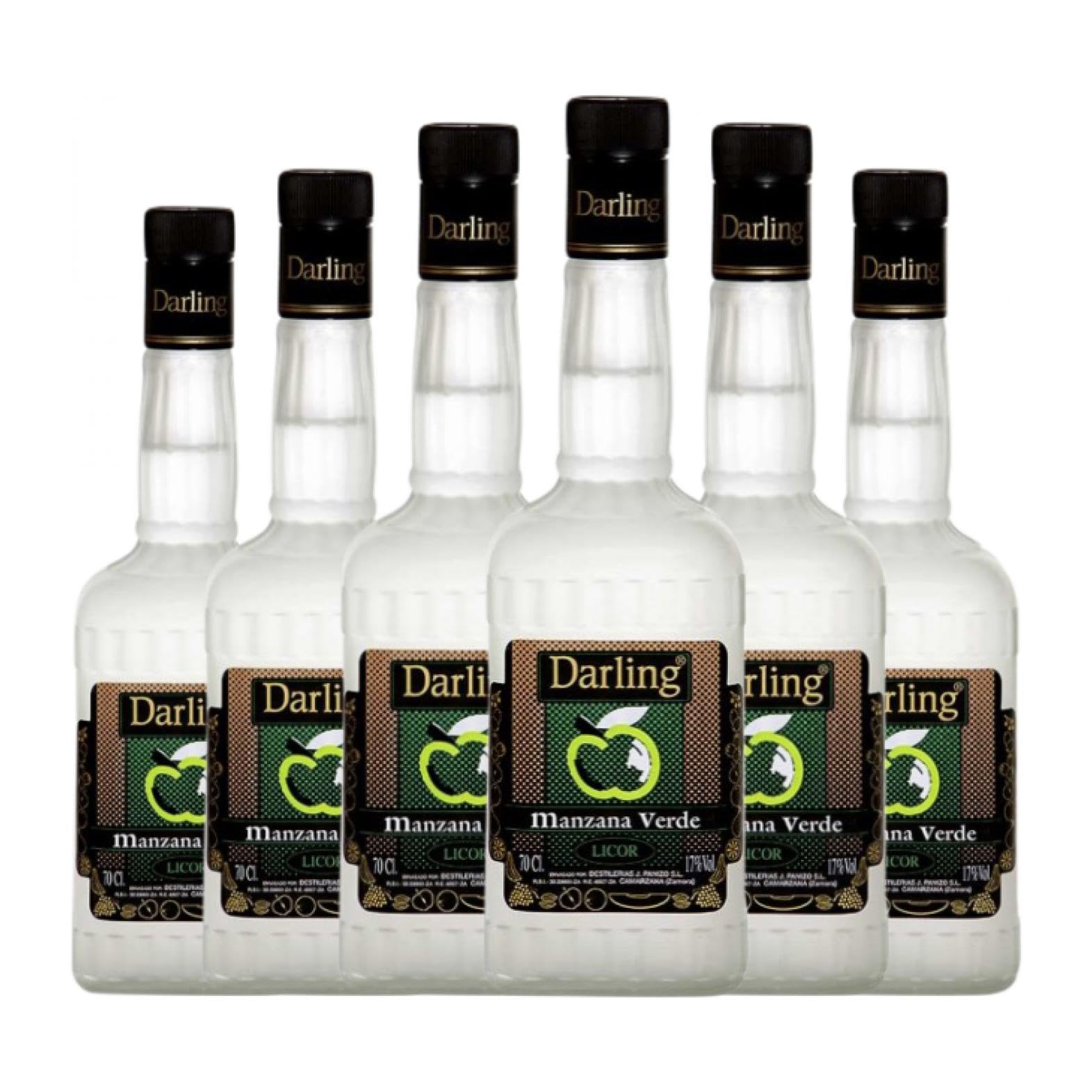 Licores Panizo Darling Manzana Verde 70 cl (Caja de 6 Botellas de 70 cl)