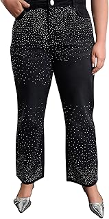 ترنديول بنطلون جينز بقصة مستقيمة وخصر مرتفع للنساء بلون رصاصي TBBAW25CJ00000 مقاس كبير