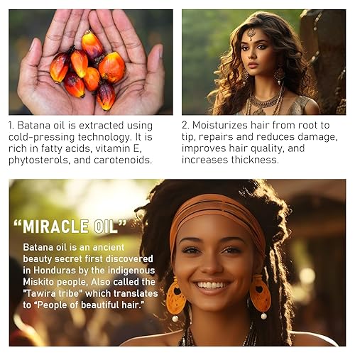 Miniatura 8 de Aceite de batana de 2.0 fl oz para el crecimiento del cabello, 100% aceite de batana orgánico puro prensado en frío sin refinar para la pérdida de