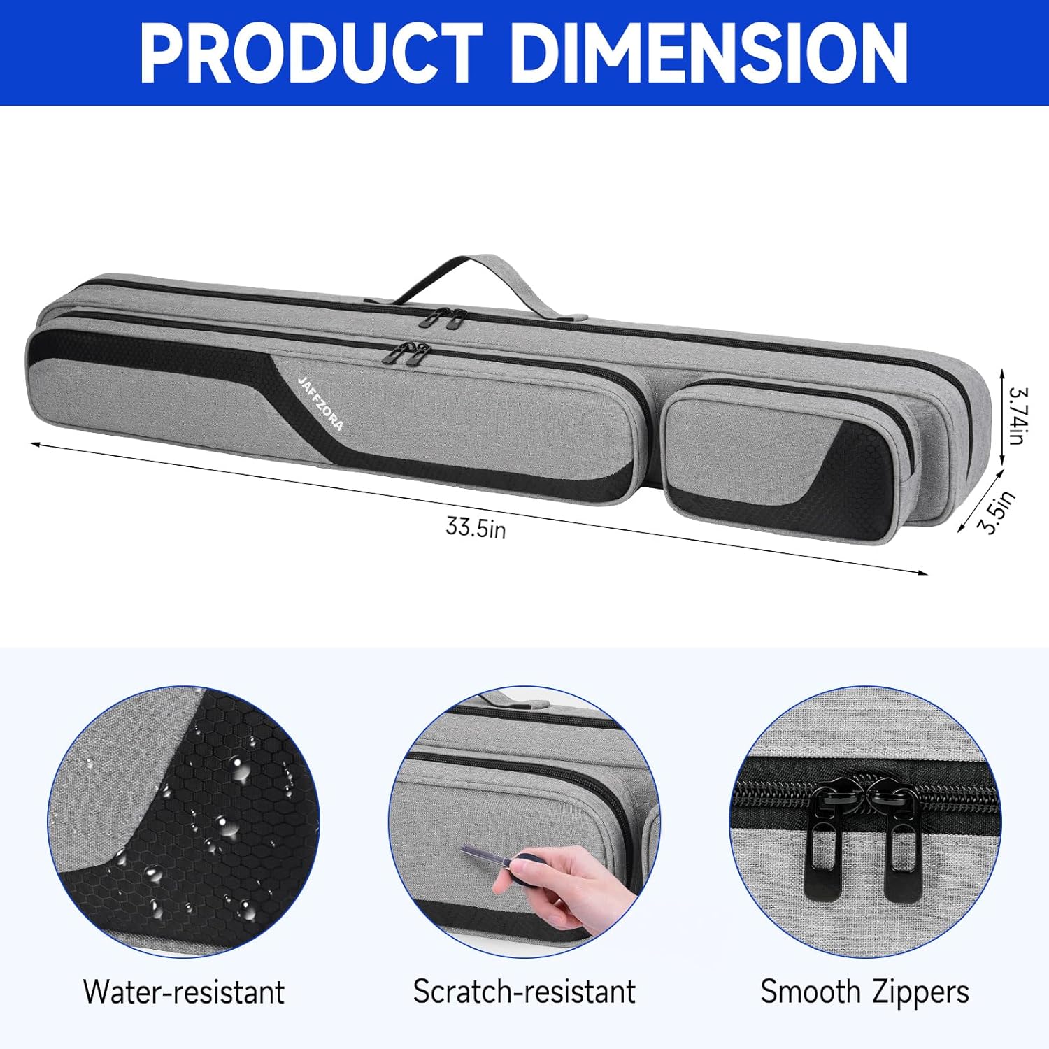 Pool Cue Case, Pool Stick Carrying Case Holds Butts and Shafts, Billiard Cue Bag with Shoulder Straps