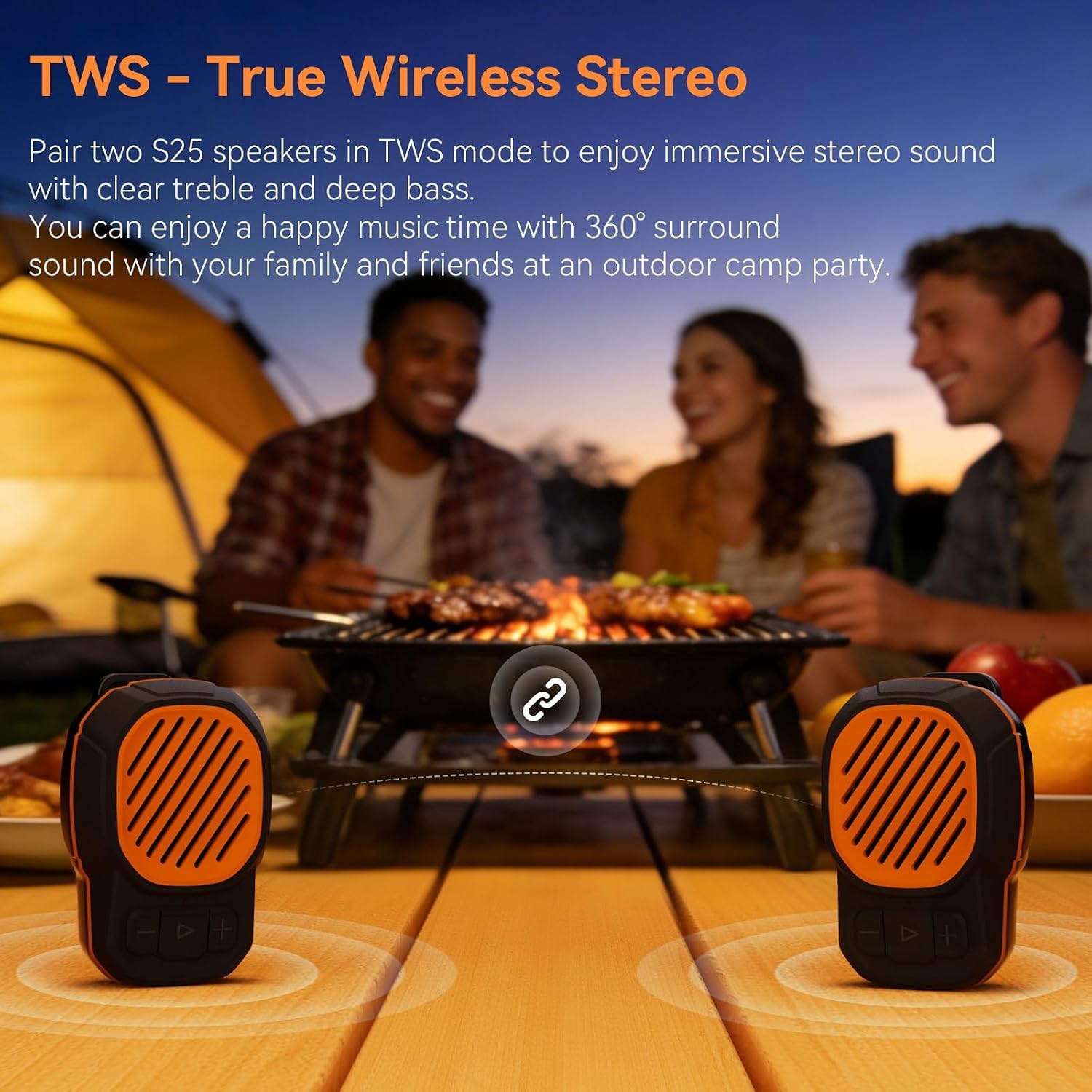 Wearable Bluetooth Speaker, Magnetic Clip on Mini Speaker, TWS Built-in Mic