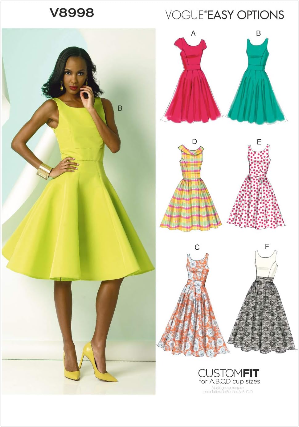 Vogue Patterns V8998 Misses' Dress Sewing Template, Size E5 (14-16-18-20-22)