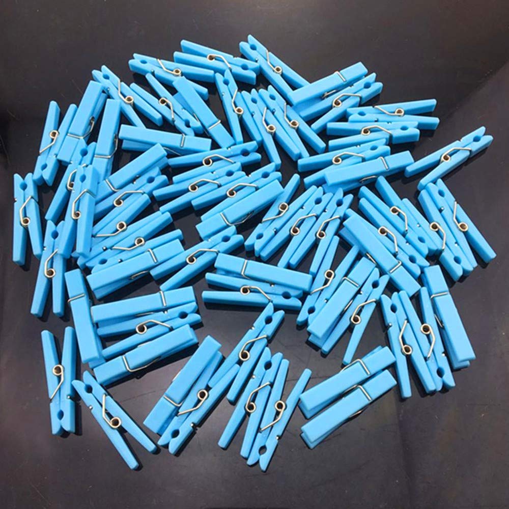JuXinDa 3.5 cm clothespins Baby Shower Clip Thick Blue boy Party Game 100PCS