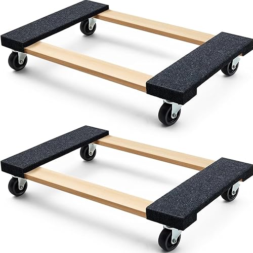 Simpli-Magic 79545 76 x 46 cm. Mueble de madera dura para mudanzas Dolly, con ruedas giratorias Mover Dollies, 907 kg de capacidad, paquete de dos