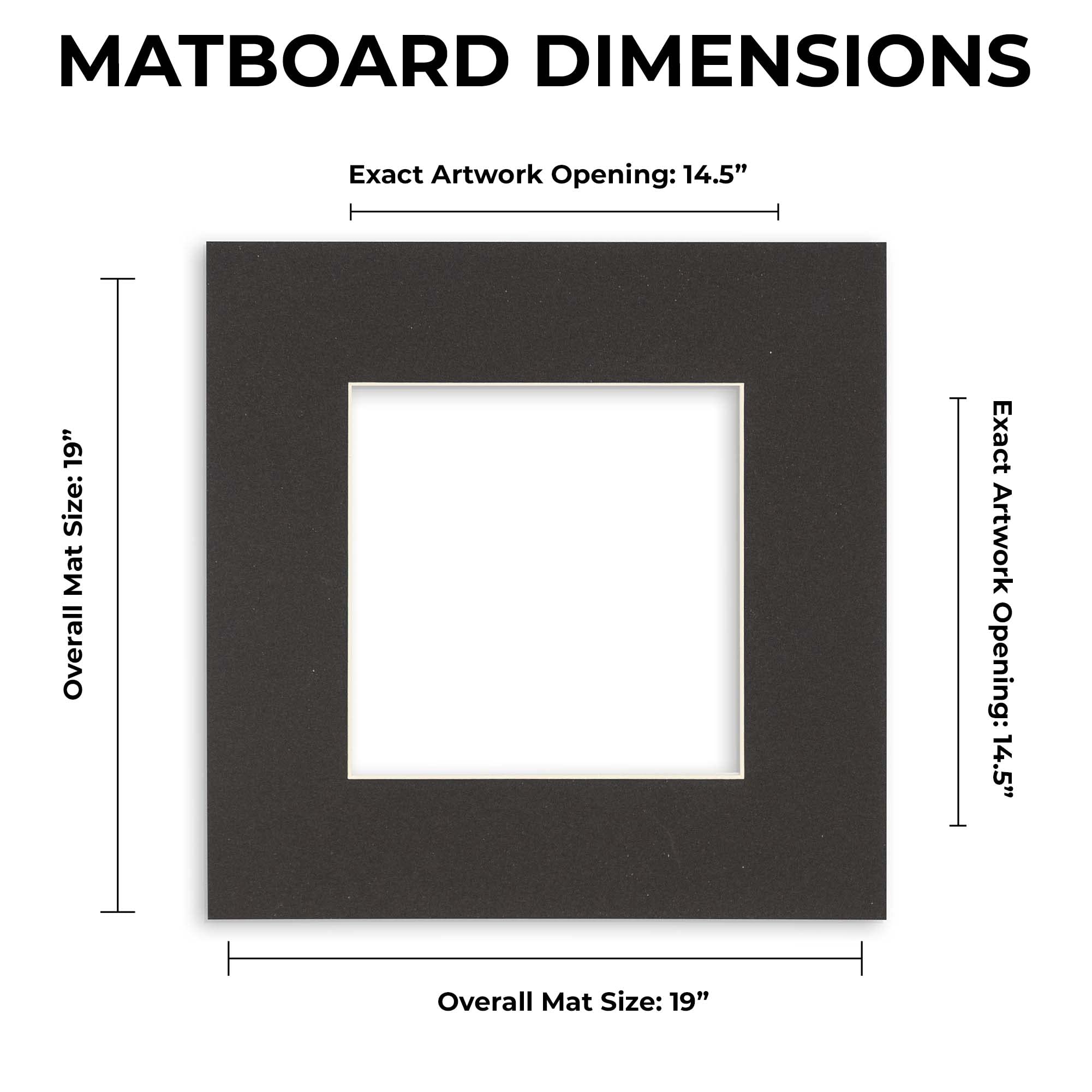 19x19 Mat Bevel Cut for 15x15 Photos - Precut Aged Oak Brown Square Shaped Photo Mat Board Opening - Acid Free Matte to Protect Your Pictures - Bevel Cut for Family Photos, Pack of 1 Matboard