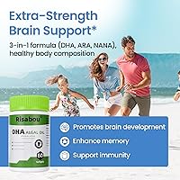 Vista 5 de Aceite de algas DHA 400 mg con ARA y SA, 60 cápsulas blandas de aceite de algas veganas – Suplemento DHA Omega 3 a base de plantas, 1 cápsula blanda