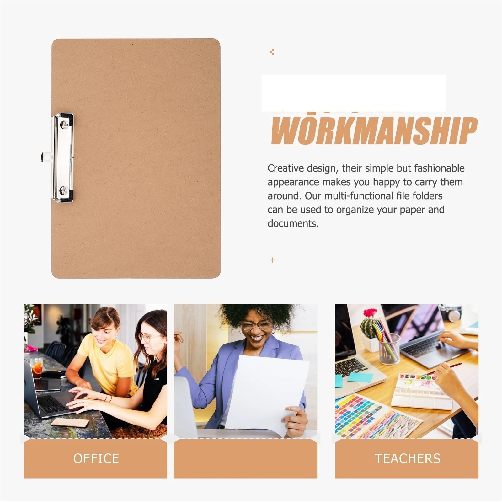 Klemmbretter 3 Stück Schreibtafel Hard Design Zwischenablage Studenten for Büroordner Holzzubehör