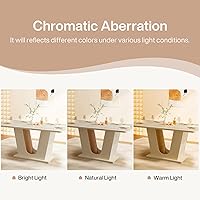 Vista 5 de Tribesigns Mesa de comedor moderna para mesa de cocina rectangular de 4-6, 55 pulgadas con base en forma de U, mesa de comedor para cocina, comedor