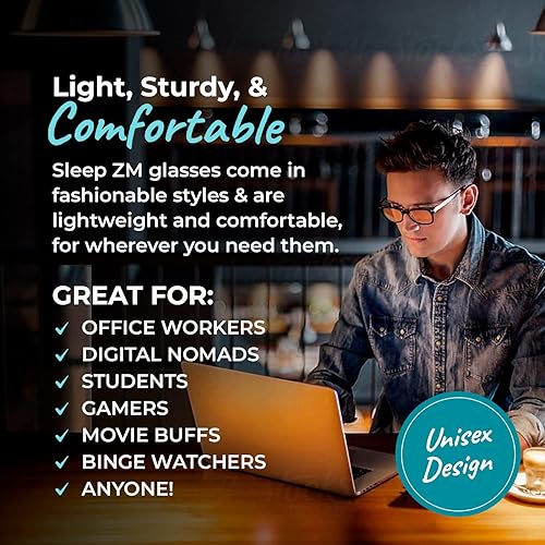 Miniatura 4 de Sleep ZM Gafas de bloqueo de luz azul para computadora, TV, juegos mejoran el sueño produciendo naturalmente melatonina para mujeres y hombres