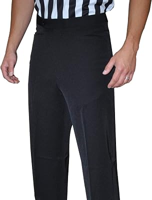 Smitty | BKS-290 | Tapered FIT 4-Way Stretch Flat Front Referee Pants w/Slash Pockets | All Black | Wrestling | Basketball | Elite Officials Choice! (32)