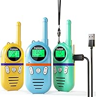 Vista 11 de Walkie Talkies para niños recargables, juguetes para niños y niñas de 3 a 12 años, paquete de 3 radios de dos vías de largo alcance, regalos