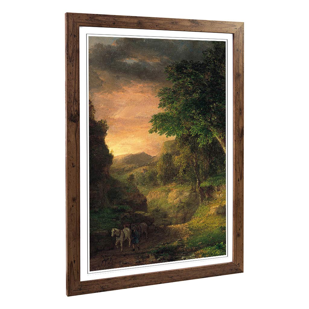 Big Box Art Framed Print of George Innes in The Berkshires Design | Wall Art Picture | Home Decor for Kitchen, Living, Dining Room, Bedroom, Hallway, Office, Walnut, A2 / 24.5x18 Inch / 62x45cm