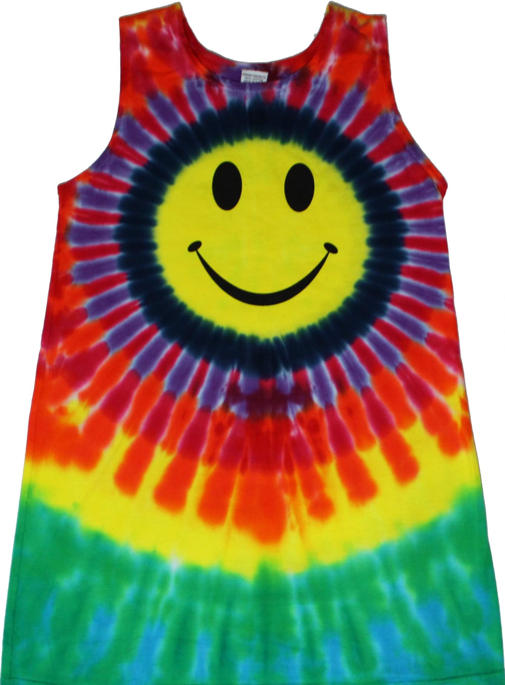Tie Dyed Shop Cotton Smiley Face Girls Tie Dye Tank Dress