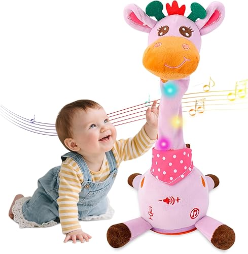 76% off promo code for LUKETURE Purple Dancing Giraffe Plush Toy | Interactive Talking Stuffed Animal with Voice Repeat, 10 Songs, Musical Playback on Amazon