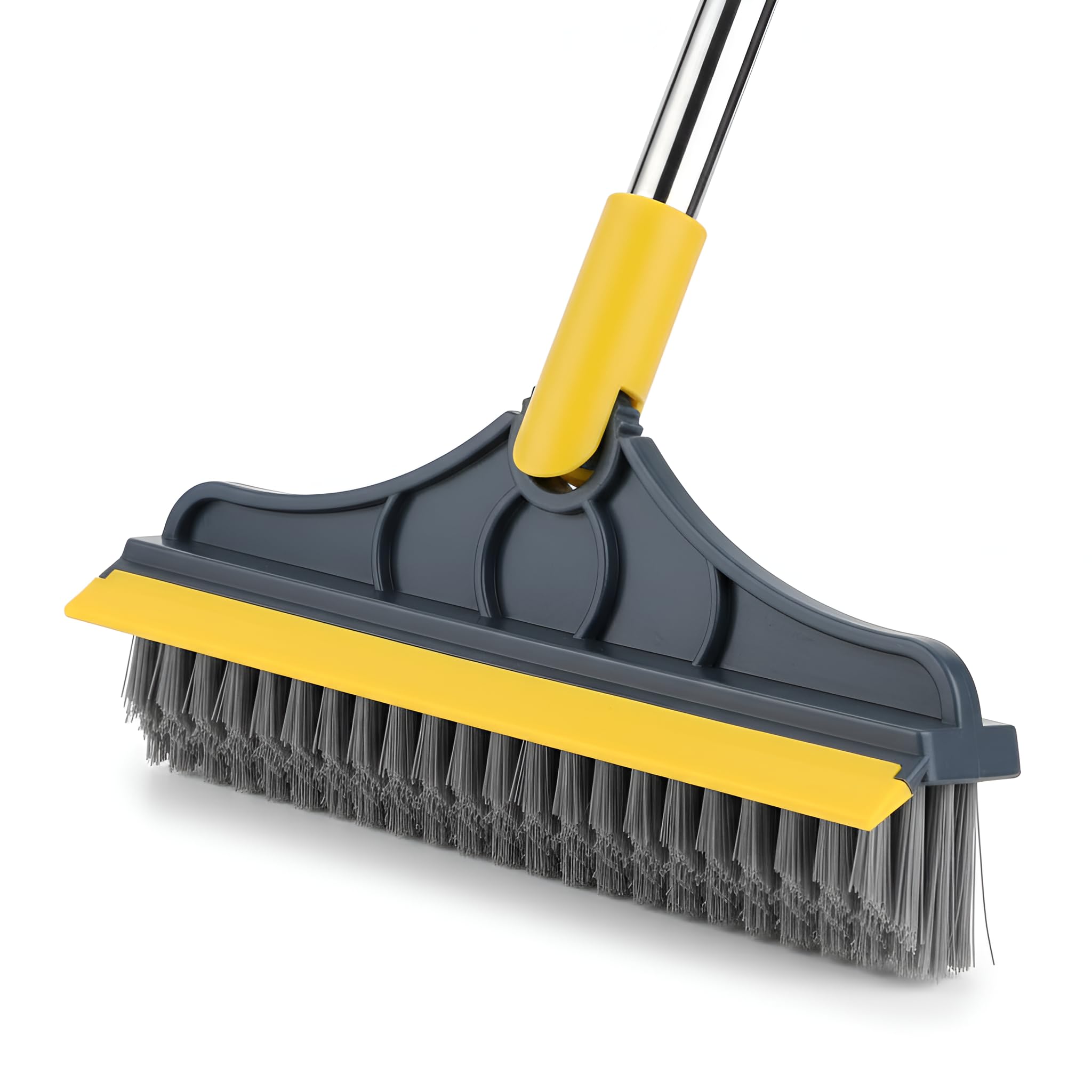 Floor Cleaning Broom with Rubber Wiper | Heavy Duty Soft Bristle Floor Brush with Long Handle | Multipurpose Water Wiper & Sweeping Brush for Home, Bathroom, Kitchen & Outdoor Cleaning (2-IN-1-MOP)-image-36