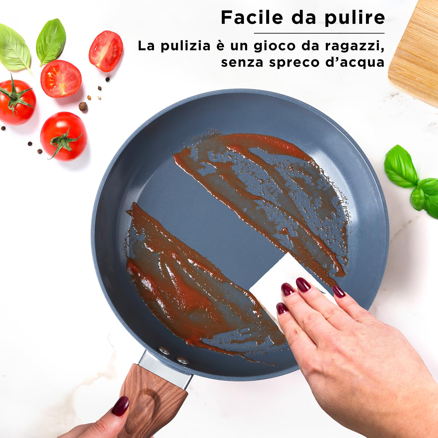 KASANOVA Batteria pentole New Ceramic, Set pentole induzione con rivestimento ceramico, Set padelle antiaderenti e casseruole con coperchio in vetro (Ottanio, 8 pezzi)