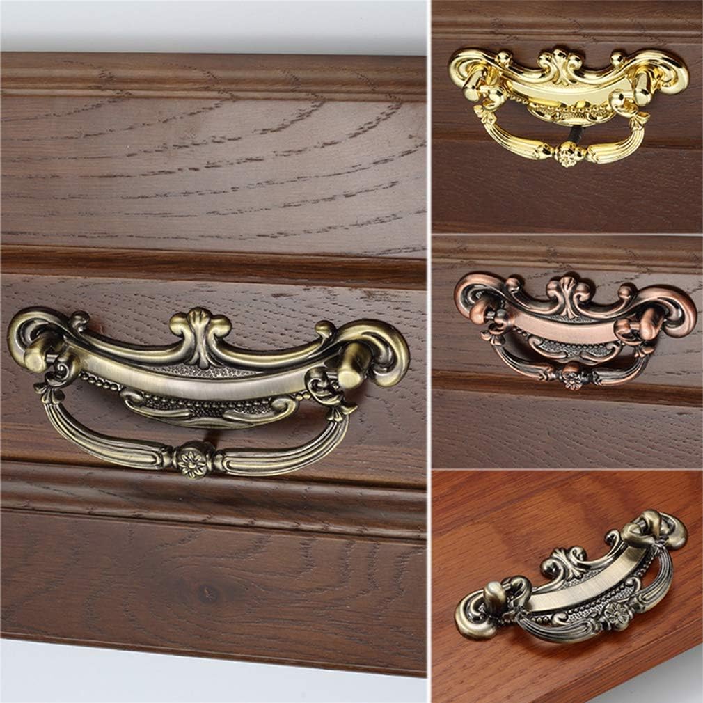 Niture Handles Door Knobs Drawer Handle Door Cupboard Drawer Bedroom Pull Handles Retro Cabinet Closet Door Handle Niture Hardware 8Pcs with Screws,Gold,96Mm(Gold,64 mm)