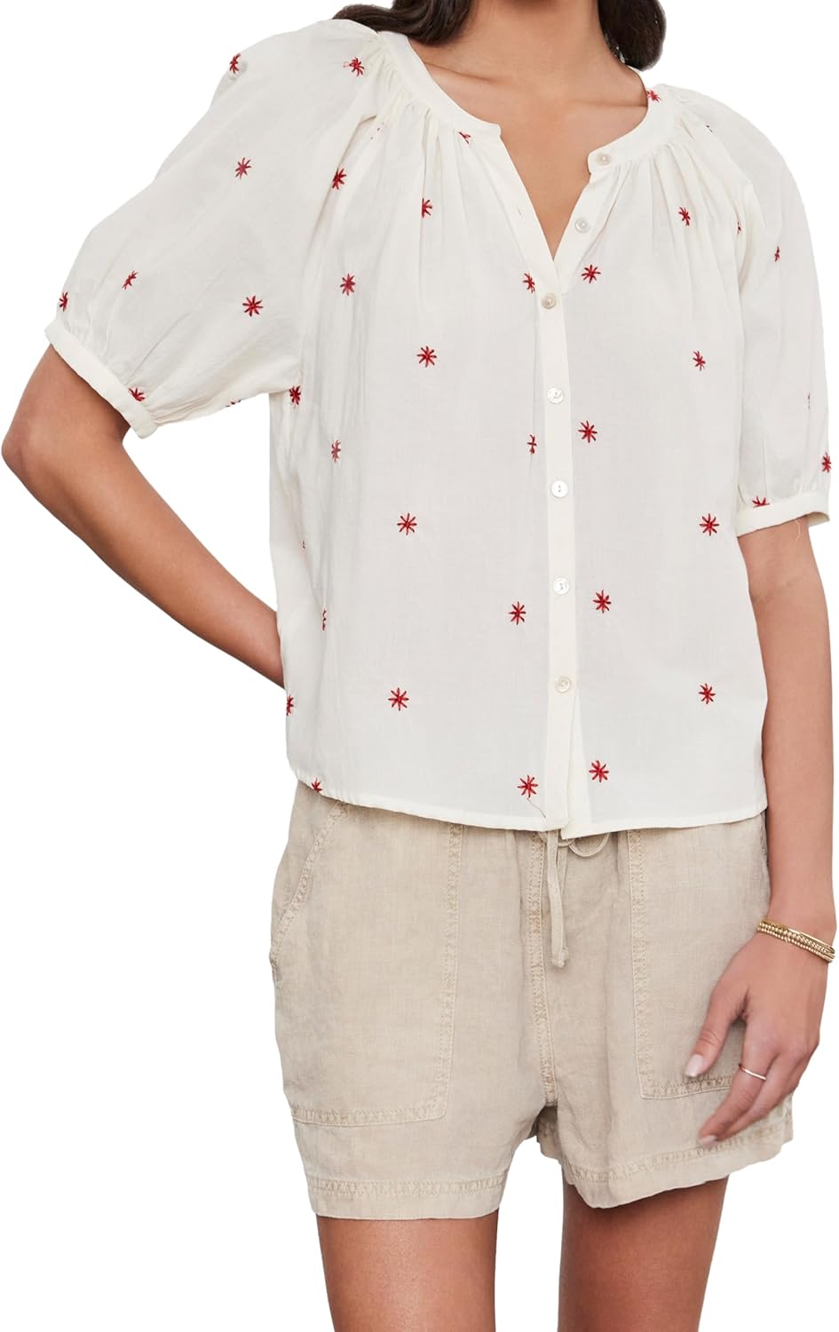 Velvet by Graham & Spencer Womens Amira Novelty Embroidery Top - Image 2