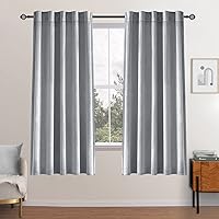 Vista 121 de MIULEE Cortinas de terciopelo de 63 pulgadas de largo, 2 paneles de cortinas opacas de lujo para dormitorio, sala de estar, cortinas de ventana