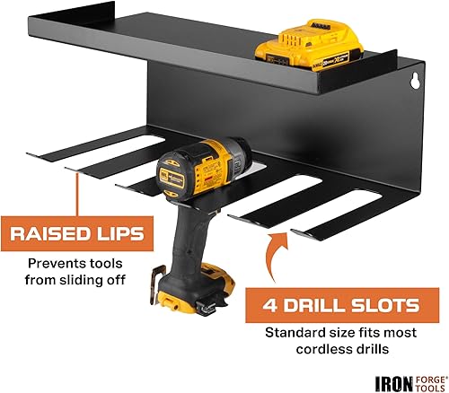 Miniatura 8 de Iron Forge Tools Organizador de almacenamiento de herramientas para garaje, soporte de herramientas eléctricas, estante de almacenamiento de