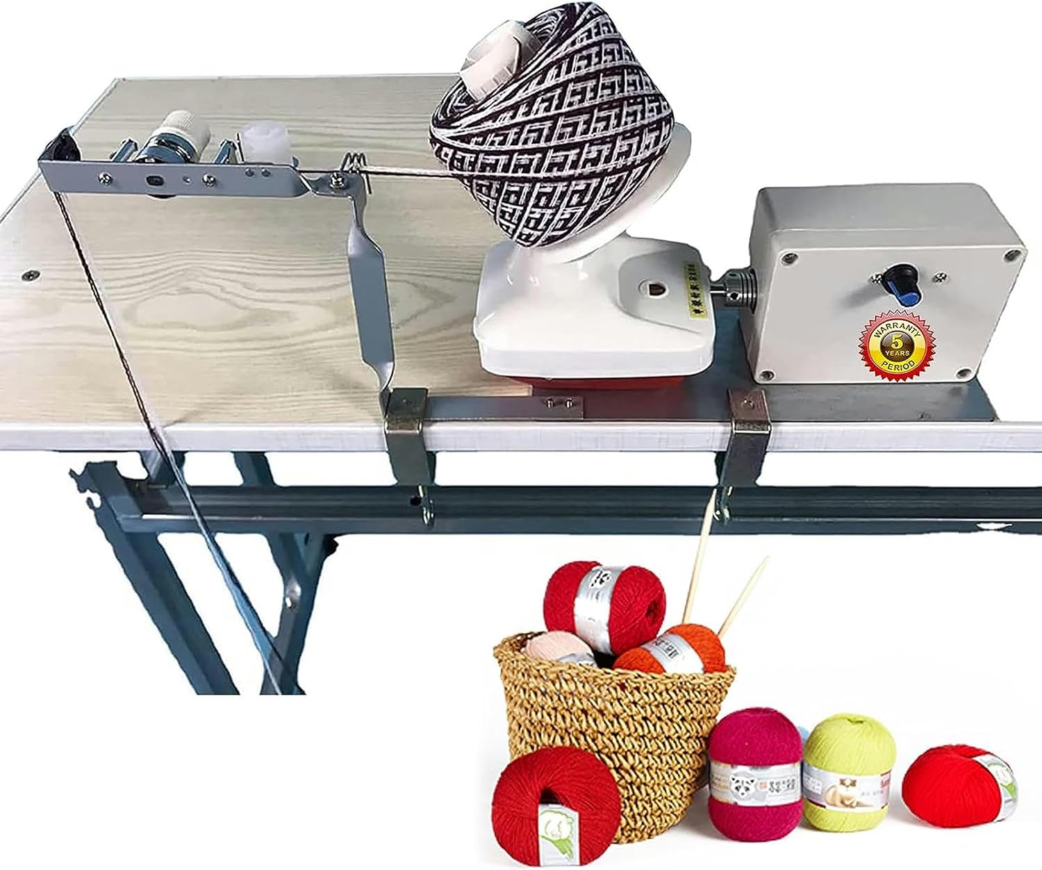 Electric Yarn Ball Winder, Automatic Knitting Roller Twine, Adjustable Speed + Quickly Sorted, Max Winding Capacity: 150G, for Hand Mixed Thread, Skein