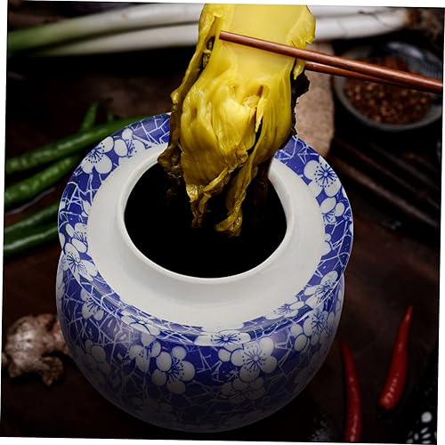 Miniatura 6 de Tarro de cerámica de Kimchi Tarro de pepinillo chino Contenedor de Kimchi Contenedor de café hermético Tarro de vidrio Tarro de fermentación de