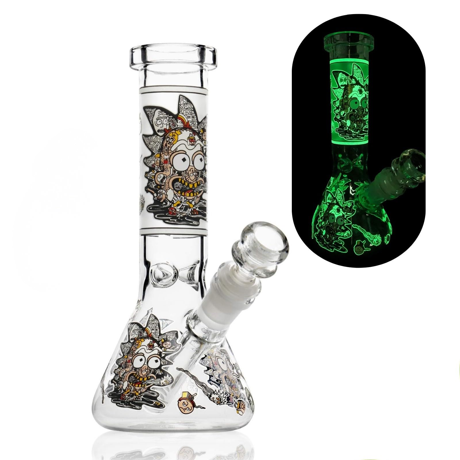 Chillbong 20cm Glasbong con ciotola da 14,5 mm, peso 350g, vetro resistente artigianale, tubo del vaso di filtraggio - Pear White