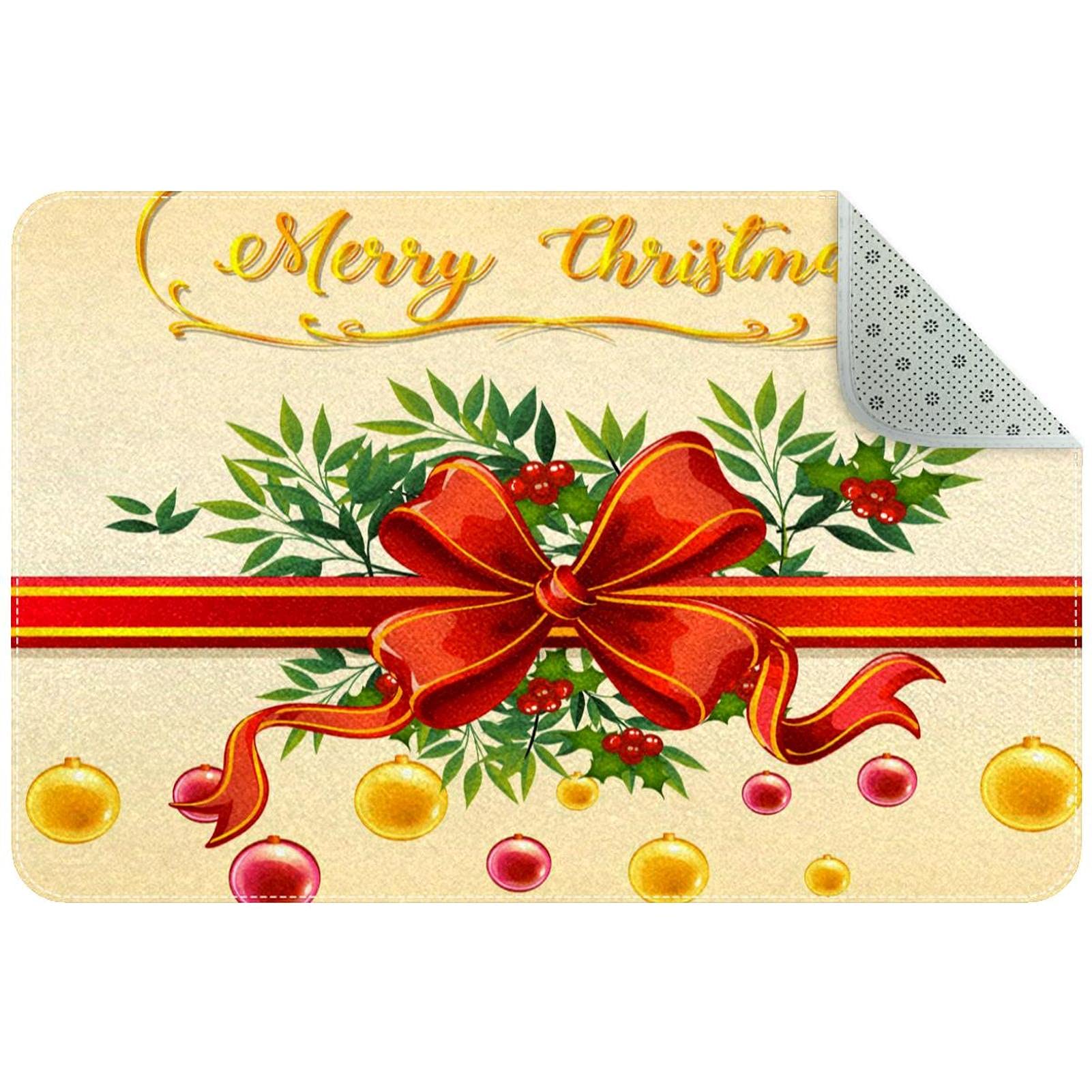 Tapis de porte antidérapant Noël pour entrée couloir et garage