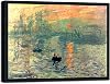 Wieco Art Impression Sunrise Modern Framed Canvas Wall Art Canvas Prints of Claude Monet Oil Paintings Reproduction Seascape Artwork Sea Pictures on Canvas for Home Decorations