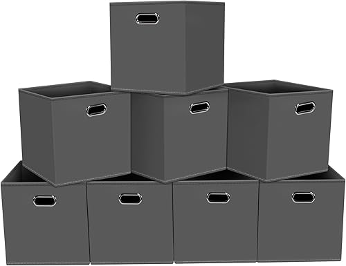 Miniatura 29 de Contenedores de Almacenamiento de Tela Azul Marino, 11x11x11, Juego de 6, Contenedores Cúbicos Plegables para Almacenamiento de Ropa o Accesorios