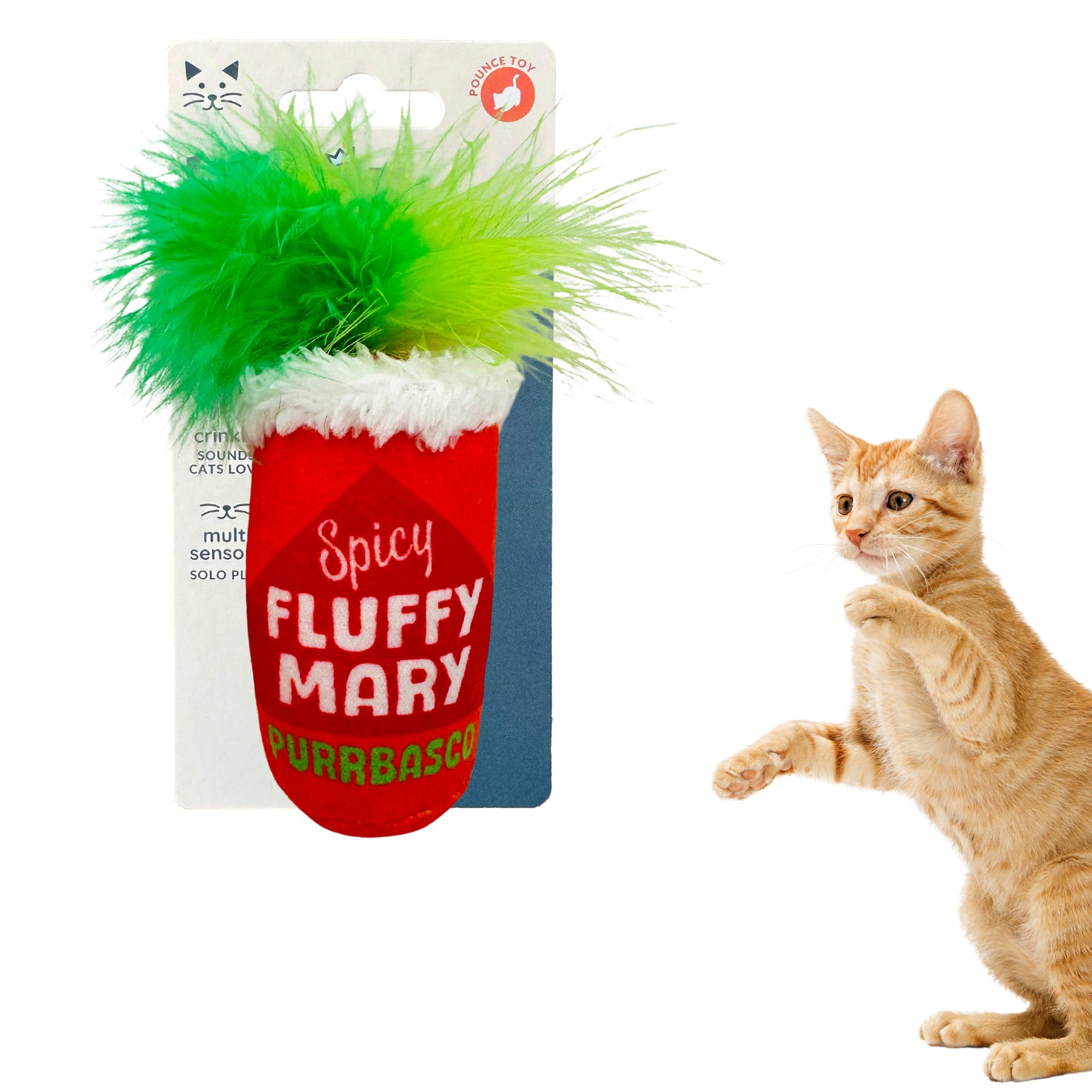 Huxley & Kent Plush Cat Toy - Interactive Catnip Toy for Cats & Kittens - Soft with Crinkle & Catnip - Fun Indoor Play - Fluffy Mary