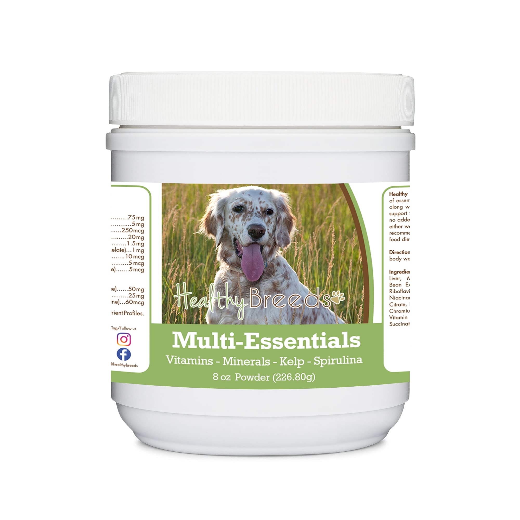 Healthy Breeds English Setter Multi-Essentials Powder for Dogs - an Ideal Supplement of Vitamins, Minerals &amp; Antioxidants for Your Dog - 8 oz