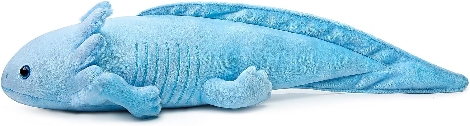 ZHONGXIN MADE Axolotl Plush Toy - Simulation 20" Blue Axolotl Stuffed Animal, Lizard Creepy Cute Blue Reptilian Toys Real Plushie Toy, Unique Plush Gift Collection for Kids