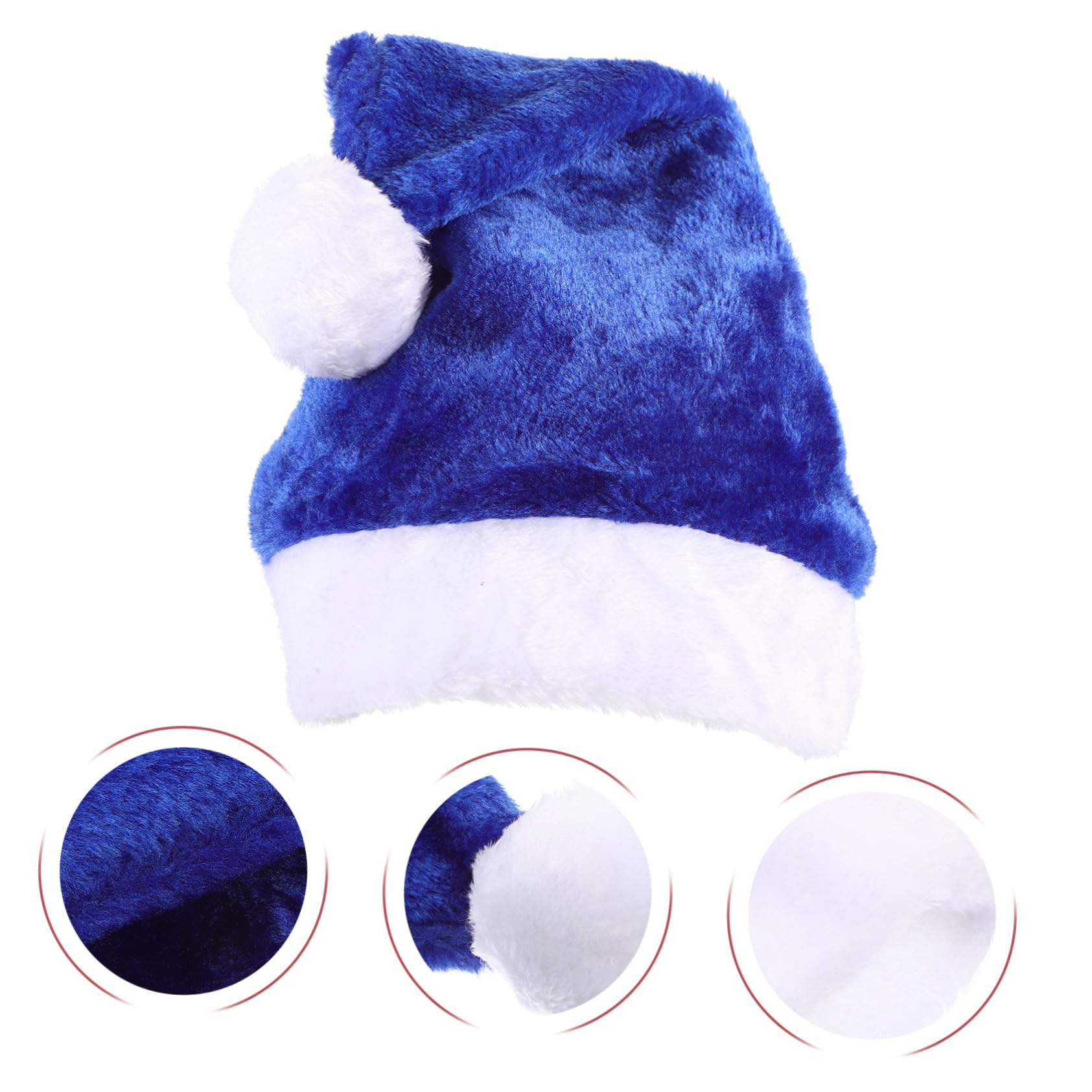PRETYZOOM 5 Piezas Gorro de Papá Noel de felpa disfraz de navidad suministros de navidad gorros navideños christmas hat para hombres Gorro de Papá Noel de Navidad gorro de santa Blue