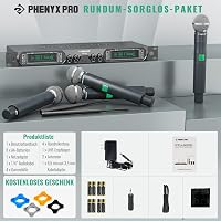 Phenyx Pro PTU-5000A Vezeték Nélküli Mikrofon Szett - 4 Csatornás UHF Kézi Mikrofon Rendszer Karaokéhoz, Rendezvényekhez, 260 Méteres Hatótá 6