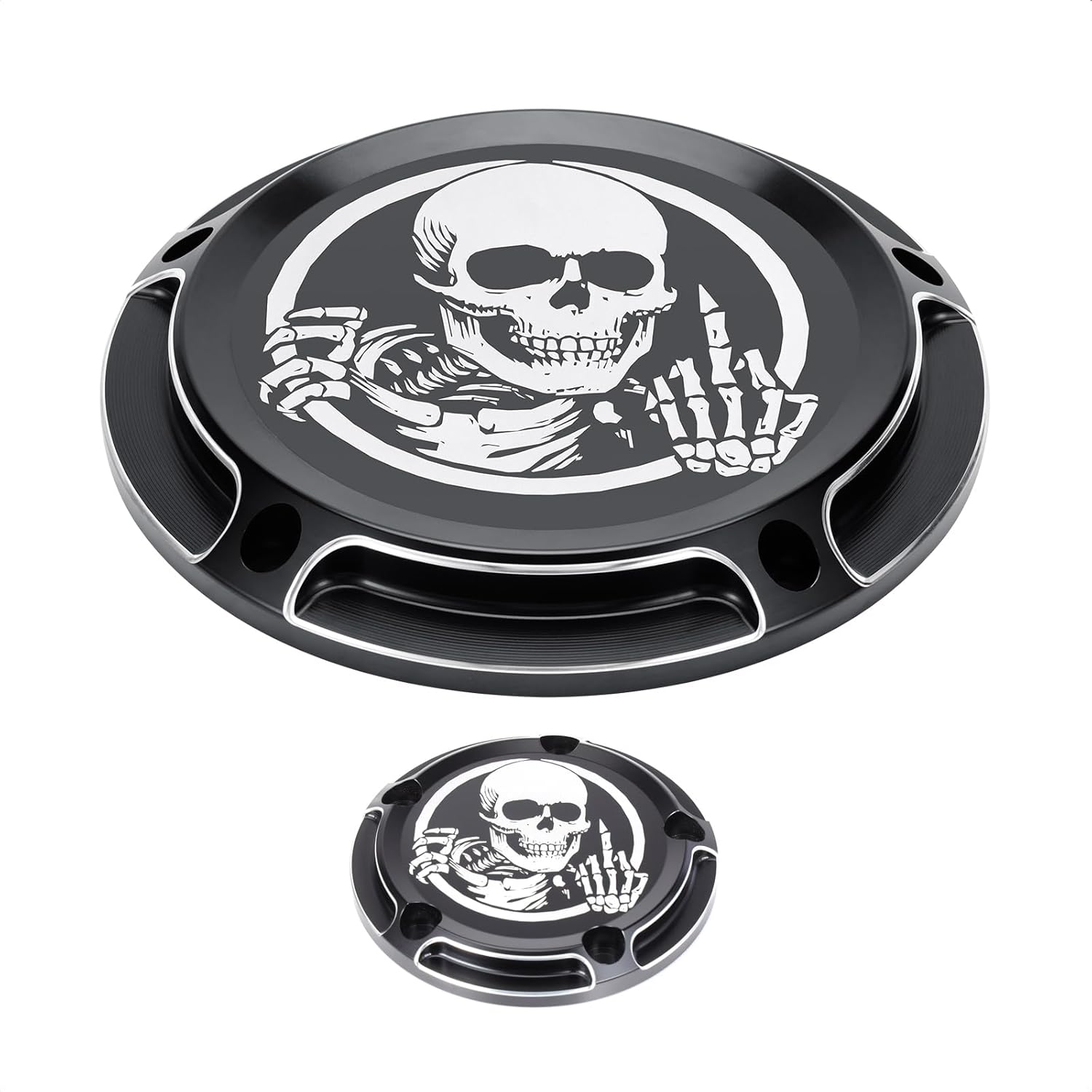 Derby Timer Timing Engine Points Cover for Harley Davidson Twin Cam Touring Road King Electra Glide FLHR FLHX FXST Dyna Softail 1999-2014 (Skull)