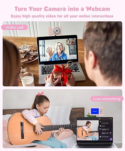 Miniatura 9 de WONNIE Cámara digital de 56 MP, FHD 1080P para apuntar y disparar con tarjeta SD de 32 GB, 2 baterías y cordón, ideal para niños y adolescentes,