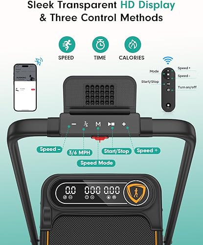 Miniatura 6 de Foldable Treadmill with 10% Incline, 3.5HP Low Noise Walking Pad Treadmill with Handle Bar, Rayspace 4 in 1 Portable Under Desk Treadmills for