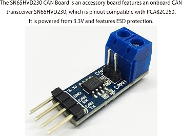 Waveshare SN65HVD230 CAN Board Connecting MCUs to CAN Network Features ESD Protection Communication Evaluation Development Board 3.3V