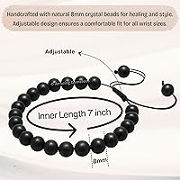 Vista 674 de Amazing Gemstone Yaxaite Bracelet for Women Men's Gifts - Protection Healing Crystal Bracelet - 8mm Gemstone Beaded Adjustable Bracelet Pulseras