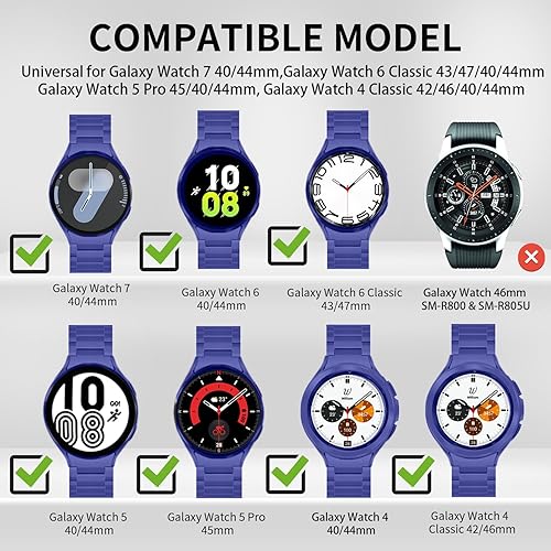 Vista 29 de GOLDTOLUCK No Gap Stainless Steel Band Compatible with Samsung Galaxy Watch 8 7 6 5 4 Classic FE Pro Ultra 40mm 44mm 46mm 43mm 47mm 45mm 42mm