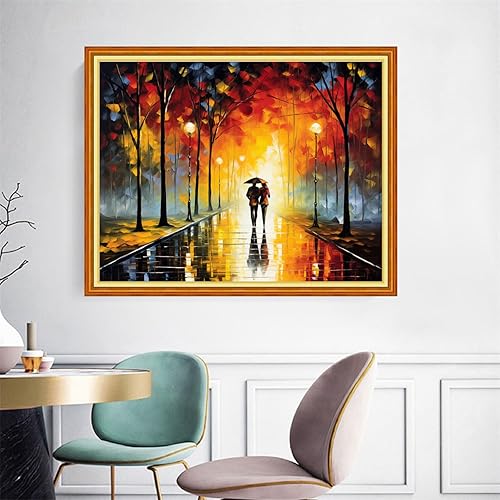 Miniatura 67 de Joyhoor Kits de punto de cruz para principiantes, suministros de punto de cruz estampados, kits de bordado de costura preimpresión para adultos